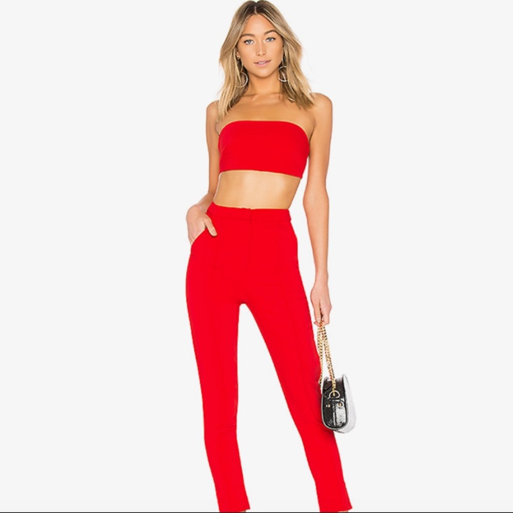 Red two piece by the way pant suit
